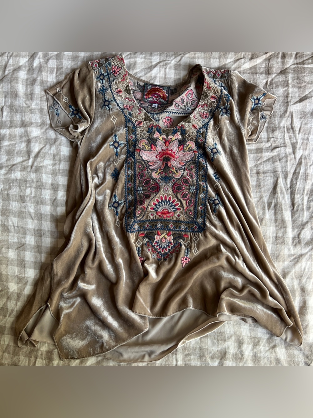 Johnny Was Nindi Silk Velvet Drape Top